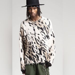 R13 Cheetah Oversized Sweater - Size XS